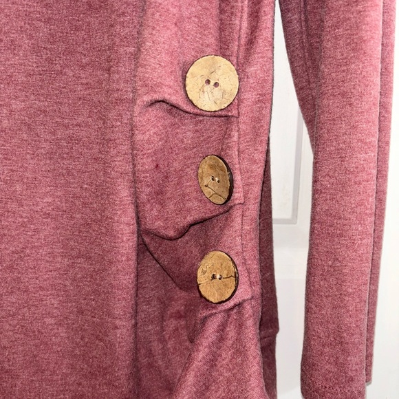 Yincro 2X long sleeve cozy sweater pink/mauve color - Picture 2 of 9
